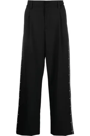 Soulland Men Formal Pants - Embroidered-design tailored trousers - Black