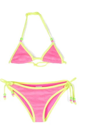 MC2 SAINT BARTH Girls Bikini Sets - Bead-detail bikini set - Pink