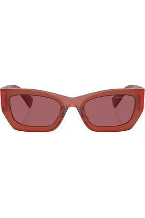 Miu Miu Logo-plaque rectangle-frame sunglasses