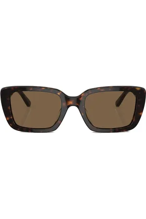 Tory Burch Rectangle-frame logo-plaque sunglasses