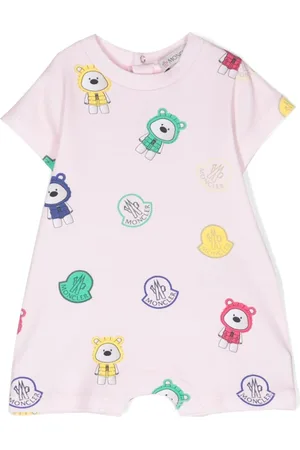Moncler Rompers - All-over graphic-print romper - Pink