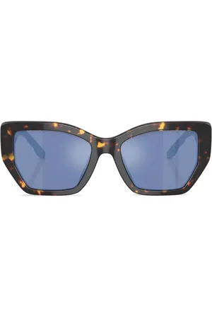 Tory Burch Geometric-frame logo-plaque sunglasses