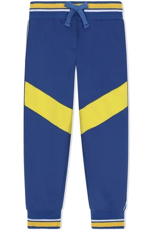 Dolce & Gabbana Sweatpants - Diagonal-stripe cotton track pants - Blue