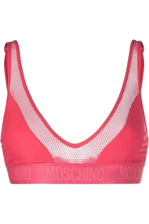 Moschino Women Bikini Tops - Logo-underband bikini top - Pink