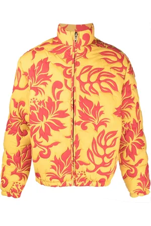 ERL Men Floral Jackets - Quilted floral-print jacket - Orange