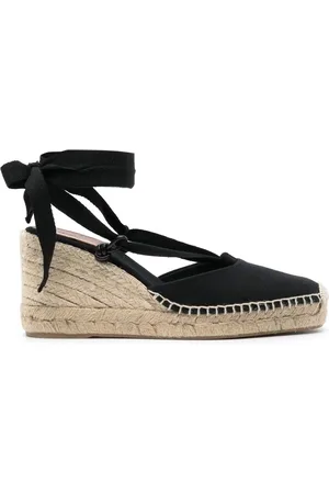 Ralph Lauren Women Wedge Sandals - Canvas wedge espadrilles - Black