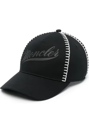 Moncler Men Caps - Logo-stamp cotton cap - Black