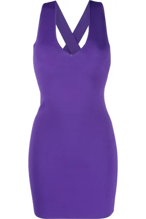 P.a.r.o.s.h. Women V-Neck Dresses - Plunge V-neck minidress - Purple