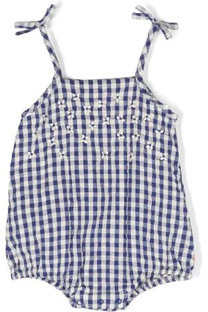 Tiny Cottons Rompers - Checkered cotton romper - Blue
