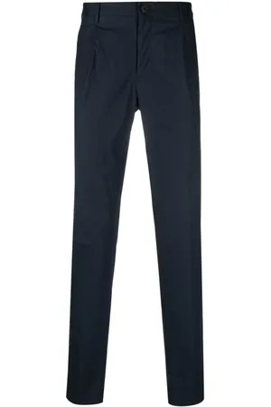 Incotex Men Formal Pants - Slim-cut tailored trousers - Blue