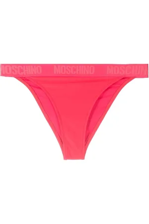 Moschino Women Bikini Bottoms - Logo-waistband bikini bottoms - Pink
