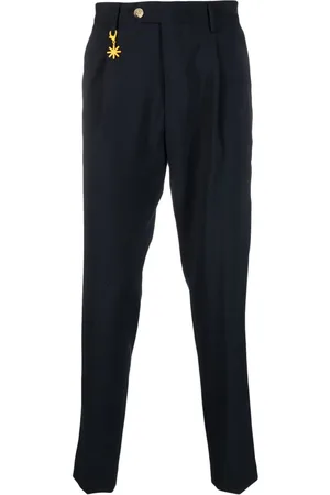 Manuel Ritz Men Formal Pants - Pleat-detail tailored trousers - Blue
