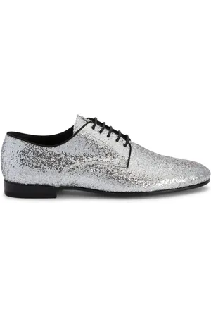 Giuseppe Zanotti Metallic-effect lace-up leather loafers