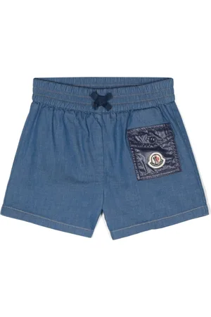 Moncler Shorts - Front-pocket elastic-waist denim shorts - Blue