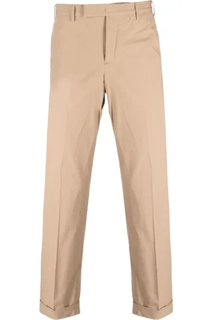 PT Torino Men Formal Pants - Straight-leg tailored trousers - Neutrals