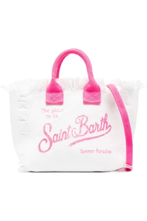MC2 SAINT BARTH Women Beach Bags - Vanity canvas beach bag - White