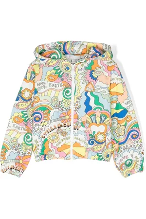 Stella McCartney Girls Puffer Jackets - Love to Dream hooded jacket - White