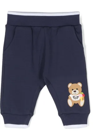 Moschino Sports Pants - Teddy-Bear print cotton trousers - Blue
