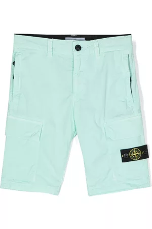 Stone Island Boys Shorts - Logo-patch cargo shorts - Green