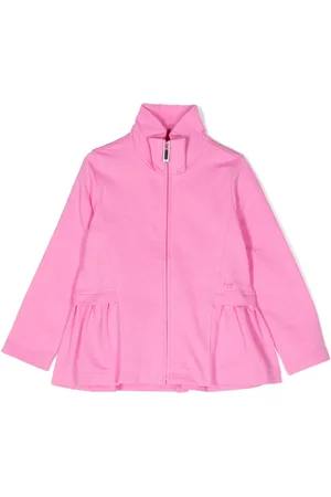 Il gufo Girls Bomber Jackets - Ruffled high-neck jacket - Pink