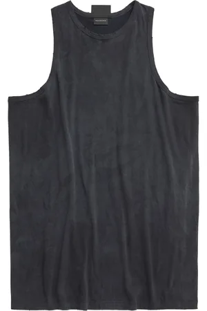 Balenciaga Men Tank Tops - Round-neck tank top - 1055 -WASHED BLACK