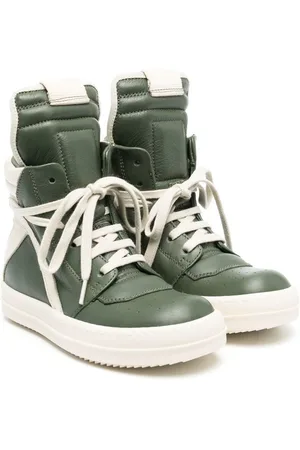 rick owens kids Boys High Top Sneakers - Geobasket high-top sneakers - Green