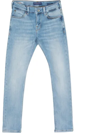 Scotch&Soda Slim Jeans - Logo-patch slim-cut jeans - Blue