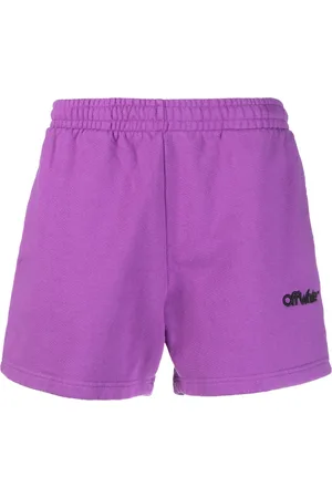 OFF-WHITE Men Sports Shorts - Logo-embroidered track shorts - Purple