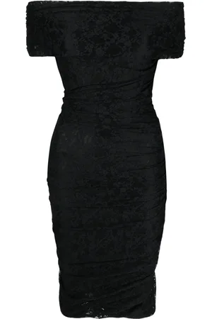 Serafini Floral-lace off-shoulder midi dress
