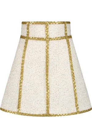 Giambattista Valli Women Sequin Mini Skirts - Sequin-embellished miniskirt - White