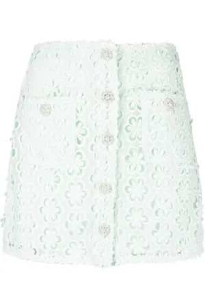 Self-Portrait Daisy lace-detail miniskirt