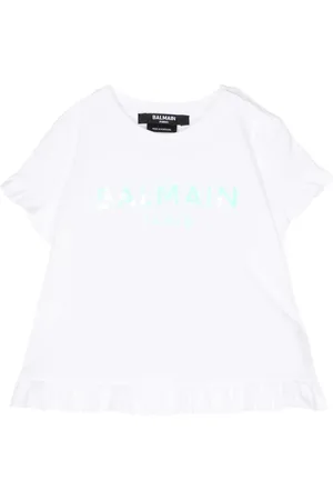 Balmain T-Shirts - Logo-print cotton T-shirt - White