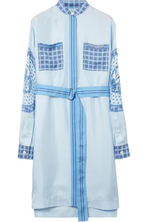 Burberry Monument-print belted silk shirt dress
