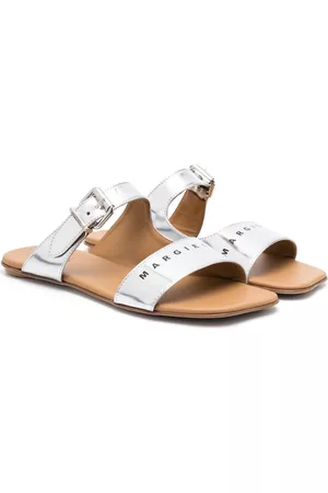 Maison Margiela Flat Shoes - Logo-print flat sandals - Silver