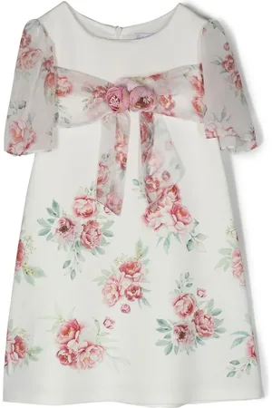 PATACHOU Floral-appliqu?? rose-print dress