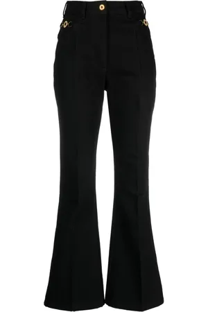 Patou Logo-embroidered flared jeans