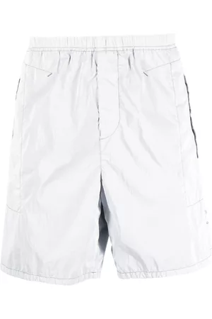 Stone Island Men Sports Shorts - Logo-print elasticated-waist shorts - Grey