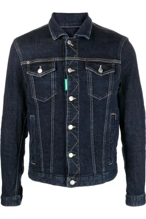 Dsquared2 Men Denim Jackets - Embroidered-slogan denim jacket - Blue