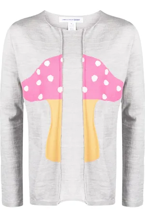 Comme des Garçons Melange-effect mushroom-print jumper