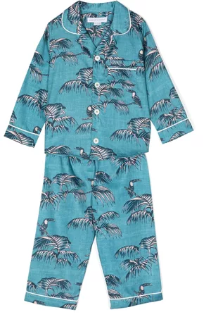 Desmond & Dempsey Pajamas - Bocas graphic-print pajama - Blue