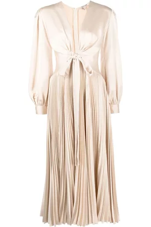 Roberto Cavalli Women Long Sleeve Dresses - Long-sleeve midi dress - Neutrals