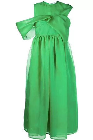 Cecilie Bahnsen Women Asymmetrical Dresses - Sidney asymmetric midi dress - Green