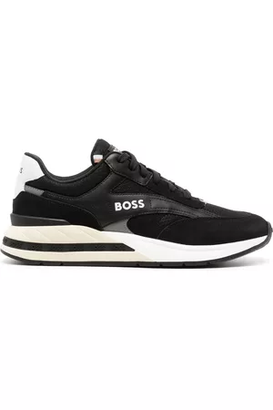 HUGO BOSS Men Low Top Sneakers - Panelled low-top sneakers - Black