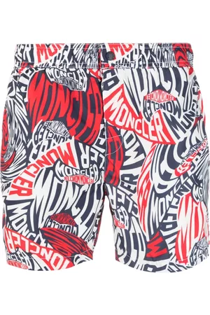 Moncler Men Swim Shorts - Logo-print swim shorts - Red
