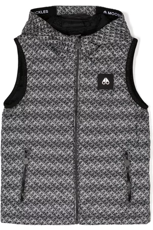Moose Knuckles Boys Gilets - Monogram-pattern padded-design gilet - Black