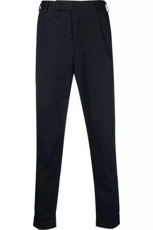 PT Torino Men Formal Pants - Pleated cotton trousers - Blue