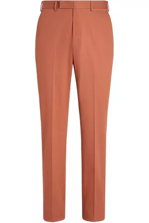 Z Zegna Men Formal Pants - Straight-leg tailored trousers - Orange