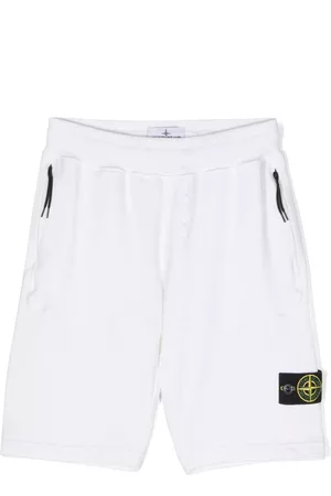 Stone Island Shorts - Side logo-patch shorts - White