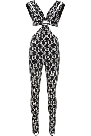 AMIR SLAMA Cut-out wave-print jumpsuit