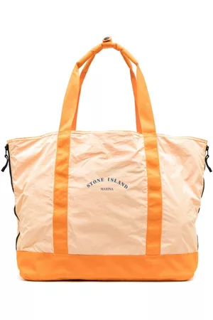 Stone Island Men Tote bags - Large logo-print tote bag - Orange
